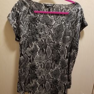 EXPRESS. Large snakeskin pattern blouse